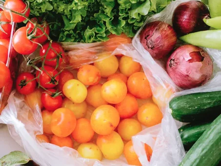 A collection of fruit and vegetables from the shop